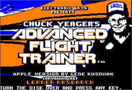 Title screen of Chuck Yeager's Advanced Flight Trainer on the Apple II.