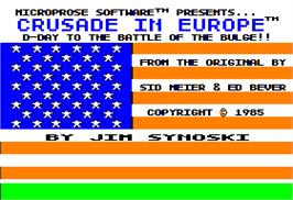 Title screen of Crusade in Europe on the Apple II.