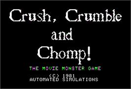 Title screen of Crush, Crumble and Chomp on the Apple II.