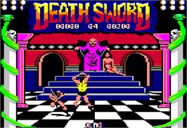 Title screen of Death Sword on the Apple II.