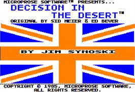Title screen of Decision in the Desert on the Apple II.
