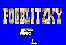 Title screen of Fooblitzky on the Apple II.