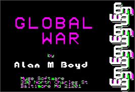 Title screen of Global War on the Apple II.