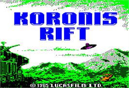 Title screen of Koronis Rift on the Apple II.