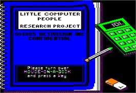 Title screen of Little Computer People on the Apple II.