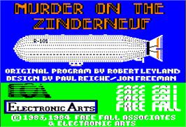 Title screen of Murder on the Zinderneuf on the Apple II.