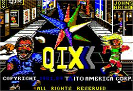 Title screen of Qix on the Apple II.