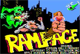 Title screen of Rampage on the Apple II.