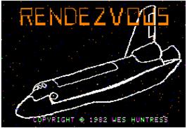 Title screen of Rendezvous: A Space Shuttle Flight Simulation on the Apple II.