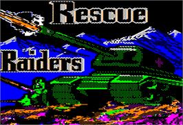 Title screen of Rescue Raiders on the Apple II.