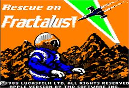Title screen of Rescue on Fractalus on the Apple II.