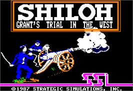 Title screen of Shiloh: Grant's Trial in the West on the Apple II.