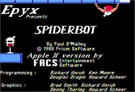 Title screen of Spiderbot on the Apple II.