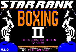Title screen of Star Rank Boxing 2 on the Apple II.
