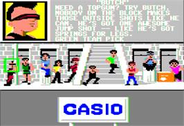 Title screen of Street Sports Basketball on the Apple II.