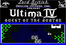 Title screen of Ultima IV: Quest of the Avatar on the Apple II.