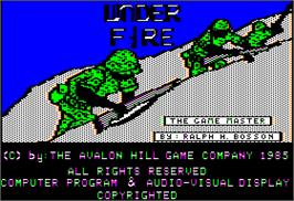 Title screen of Under Fire on the Apple II.