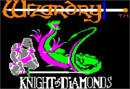 Title screen of Wizardry II: The Knight of Diamonds on the Apple II.