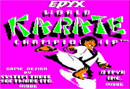 Title screen of World Karate Championship on the Apple II.