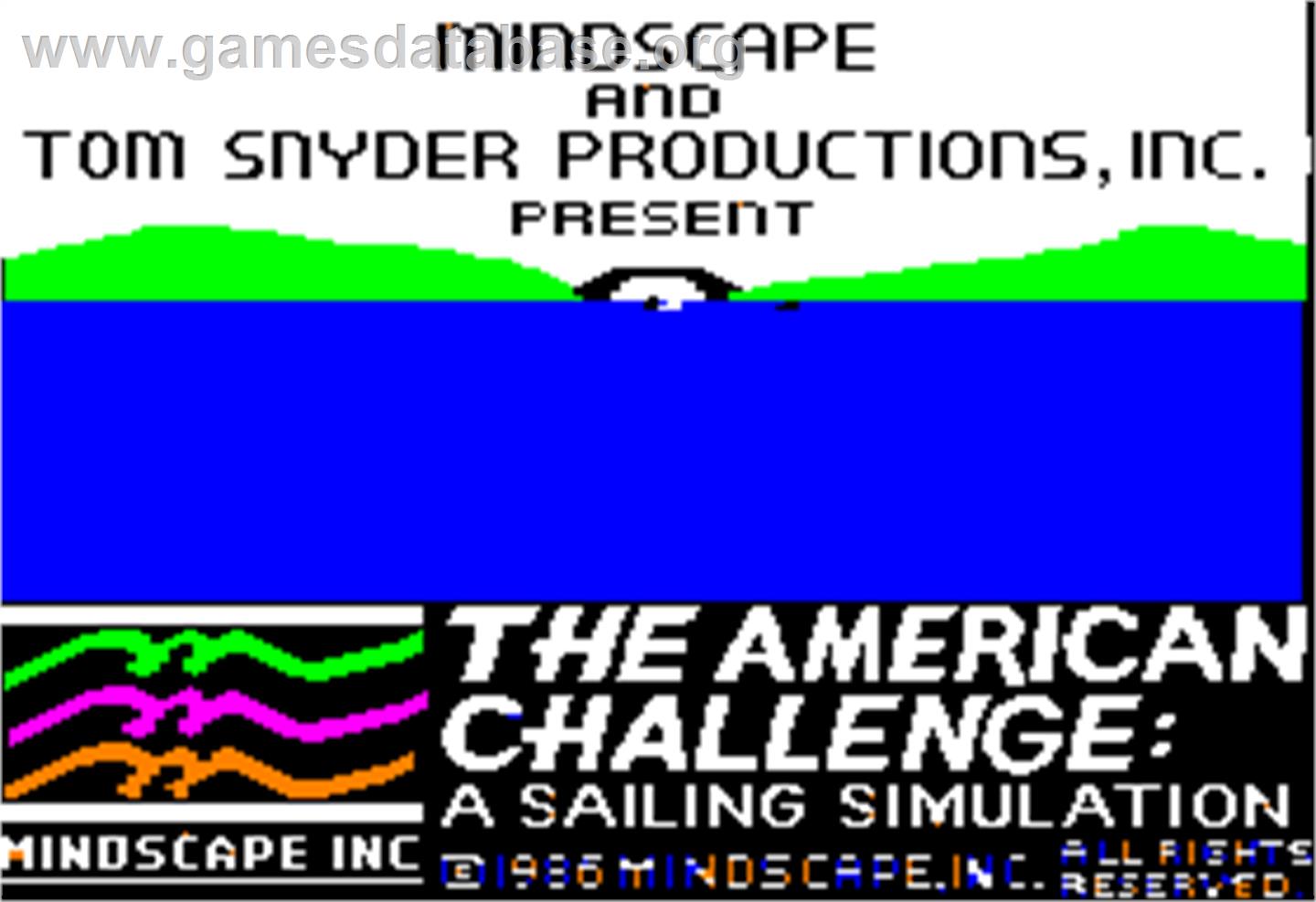 American Challenge: A Sailing Simulation - Apple II - Artwork - Title Screen