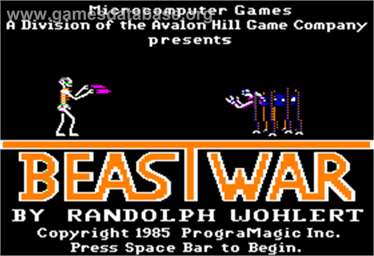 Beast War - Apple II - Artwork - Title Screen