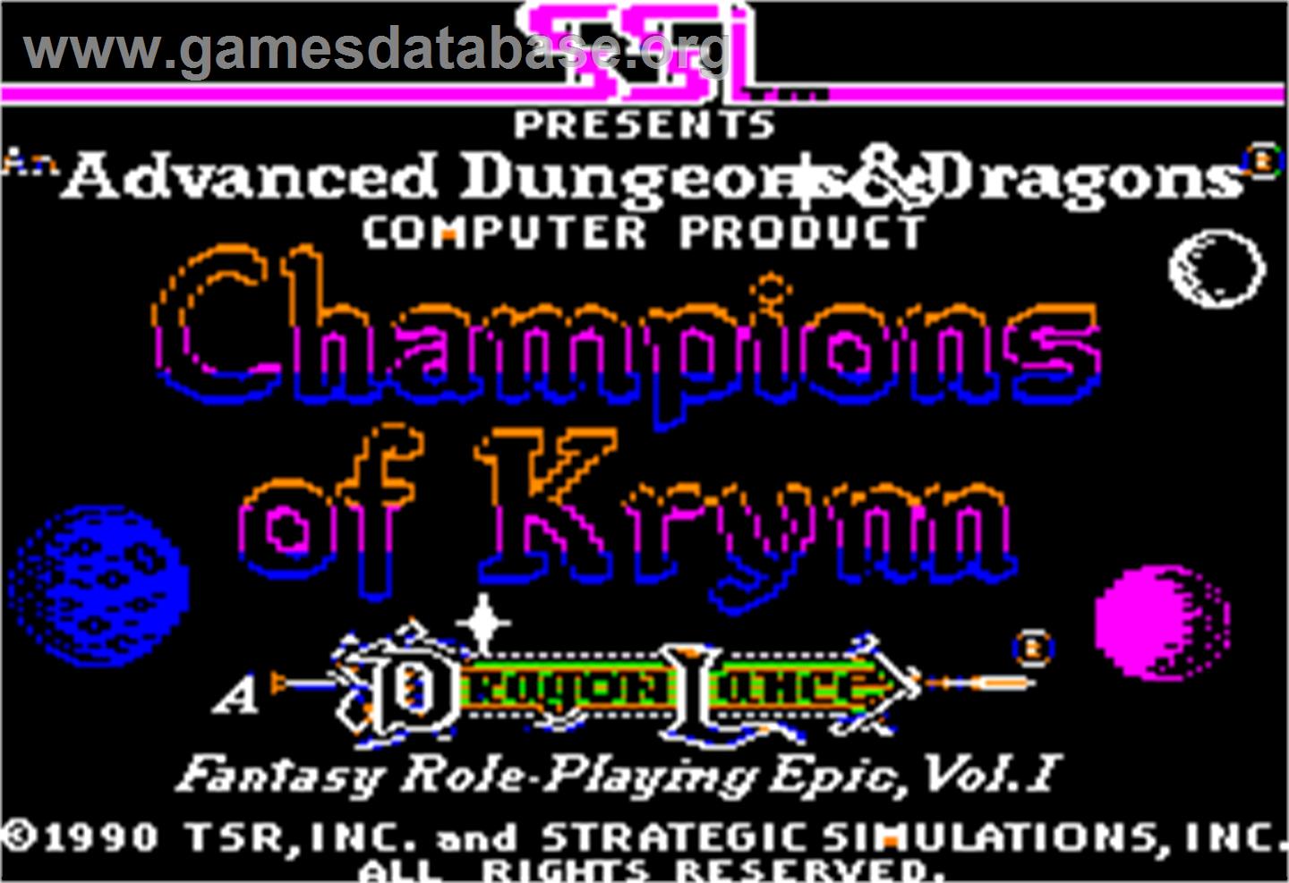 Champions of Krynn - Apple II - Artwork - Title Screen