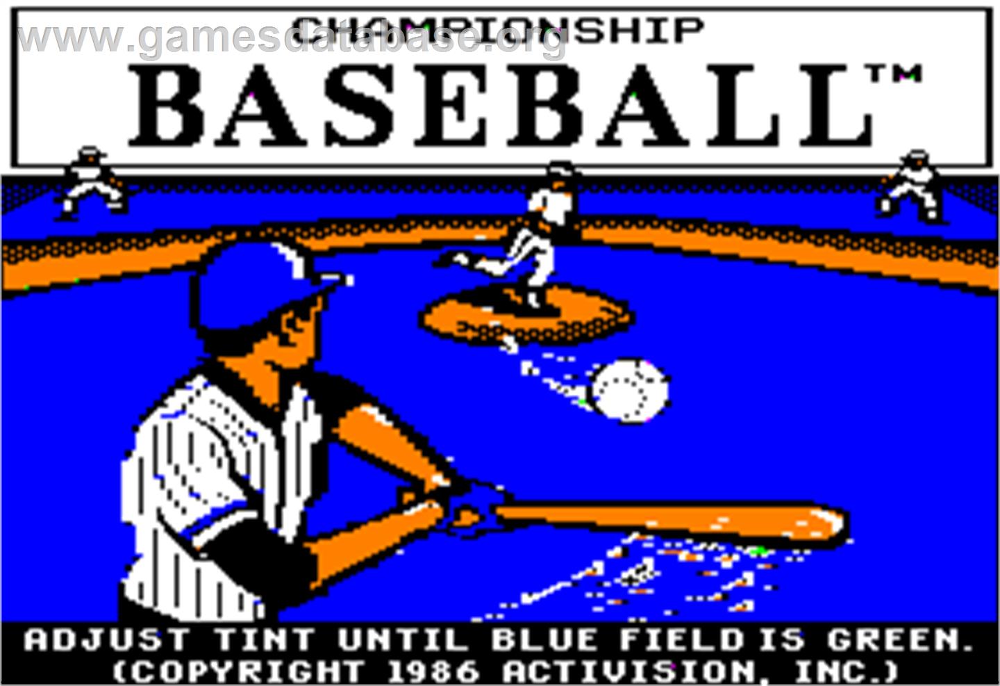 Championship Baseball - Apple II - Artwork - Title Screen