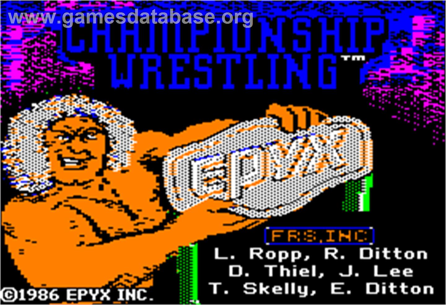 Championship Wrestling - Apple II - Artwork - Title Screen