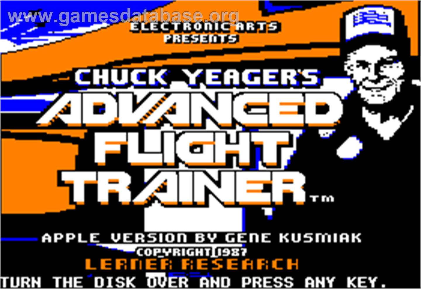 Chuck Yeager's Advanced Flight Trainer - Apple II - Artwork - Title Screen