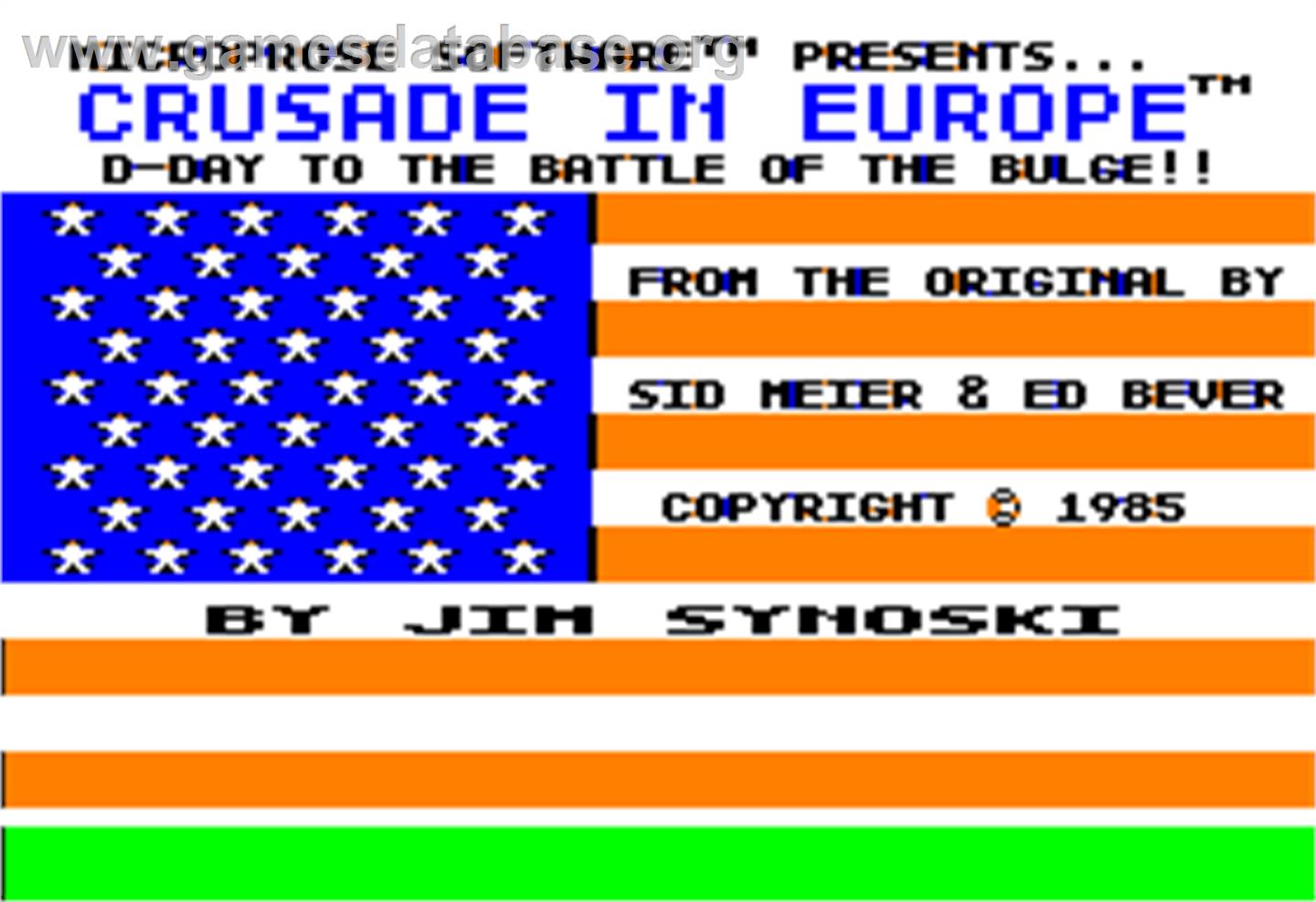Crusade in Europe - Apple II - Artwork - Title Screen
