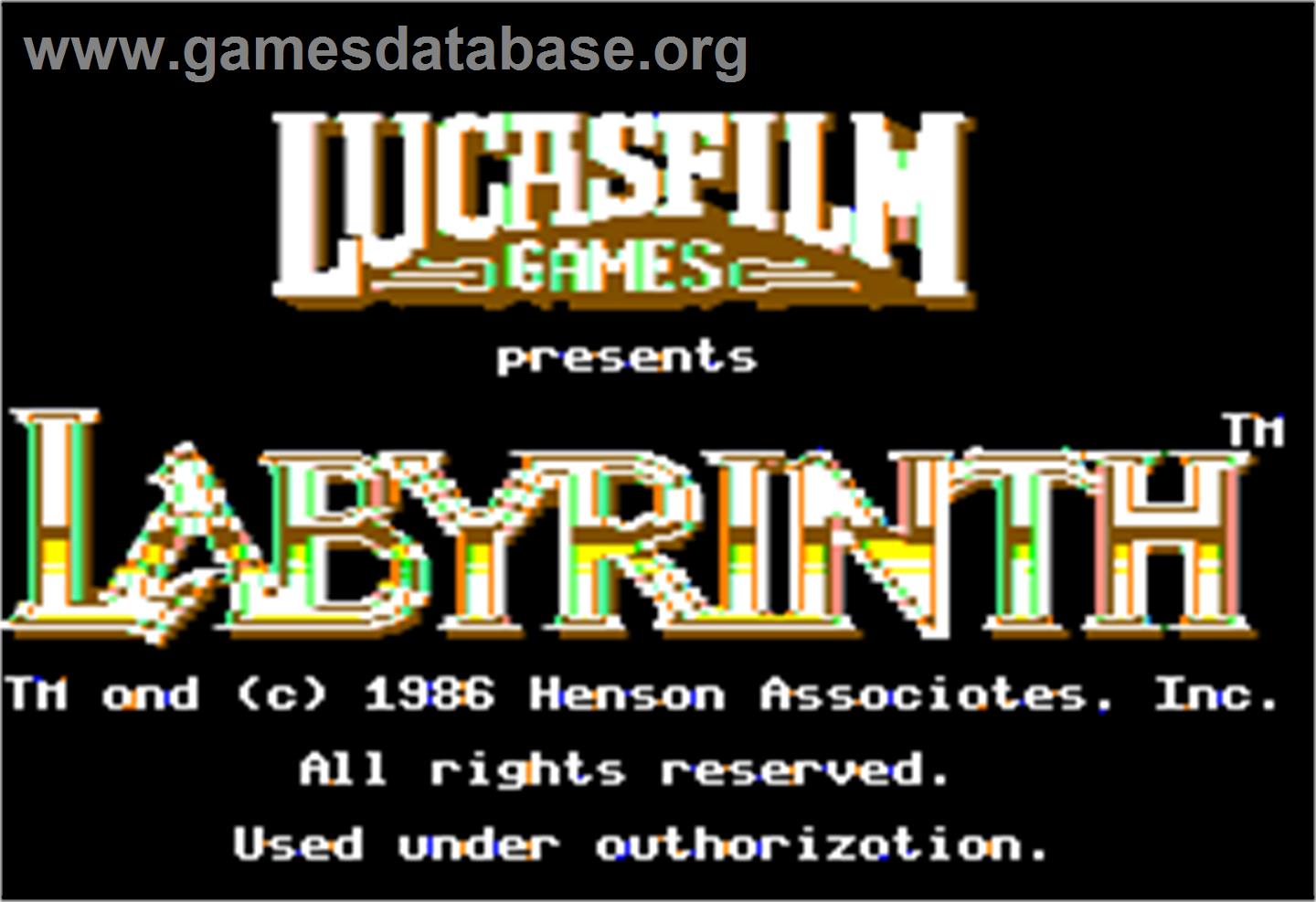 Labyrinth - Apple II - Artwork - Title Screen