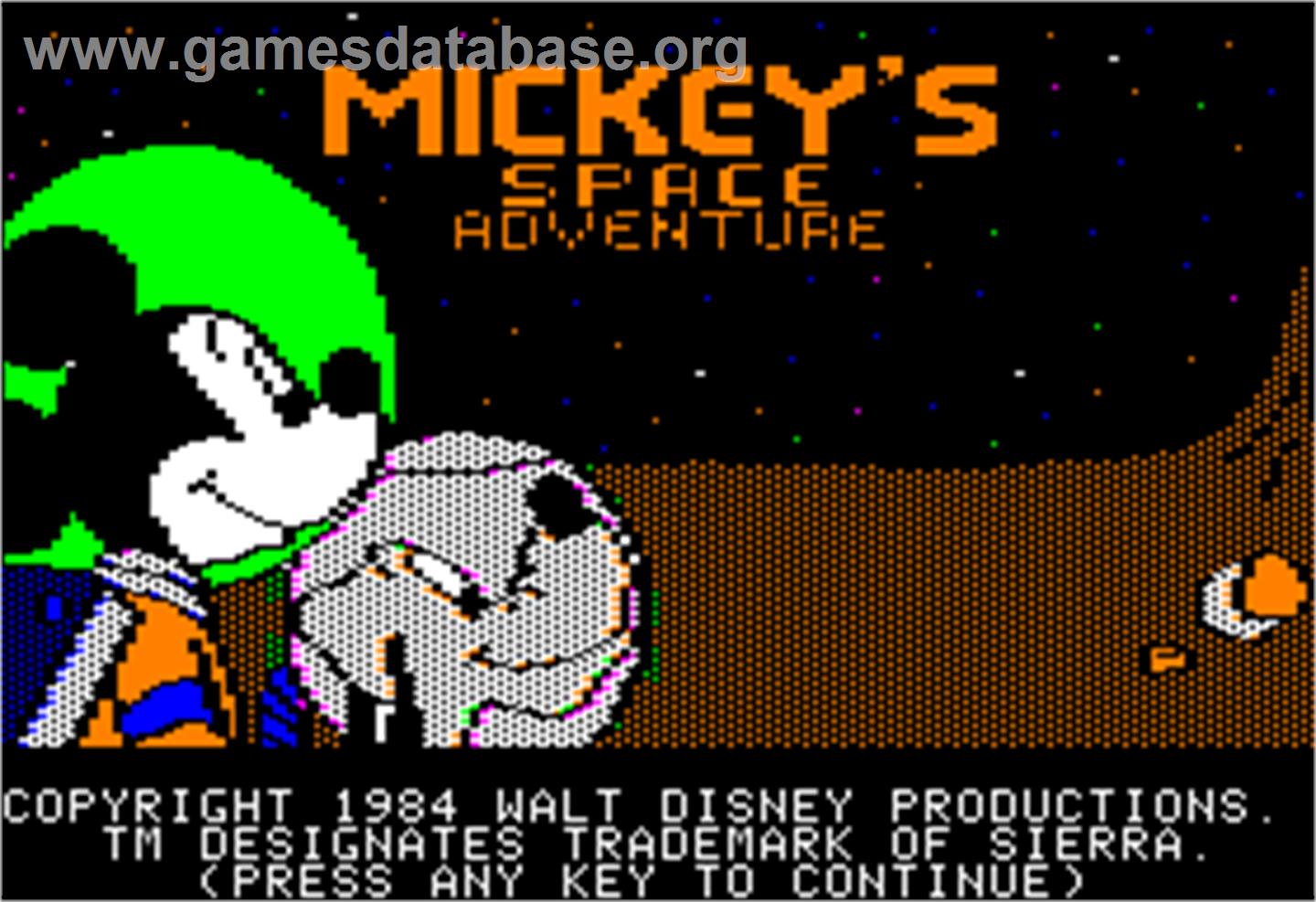 Mickey's Space Adventure - Apple II - Artwork - Title Screen
