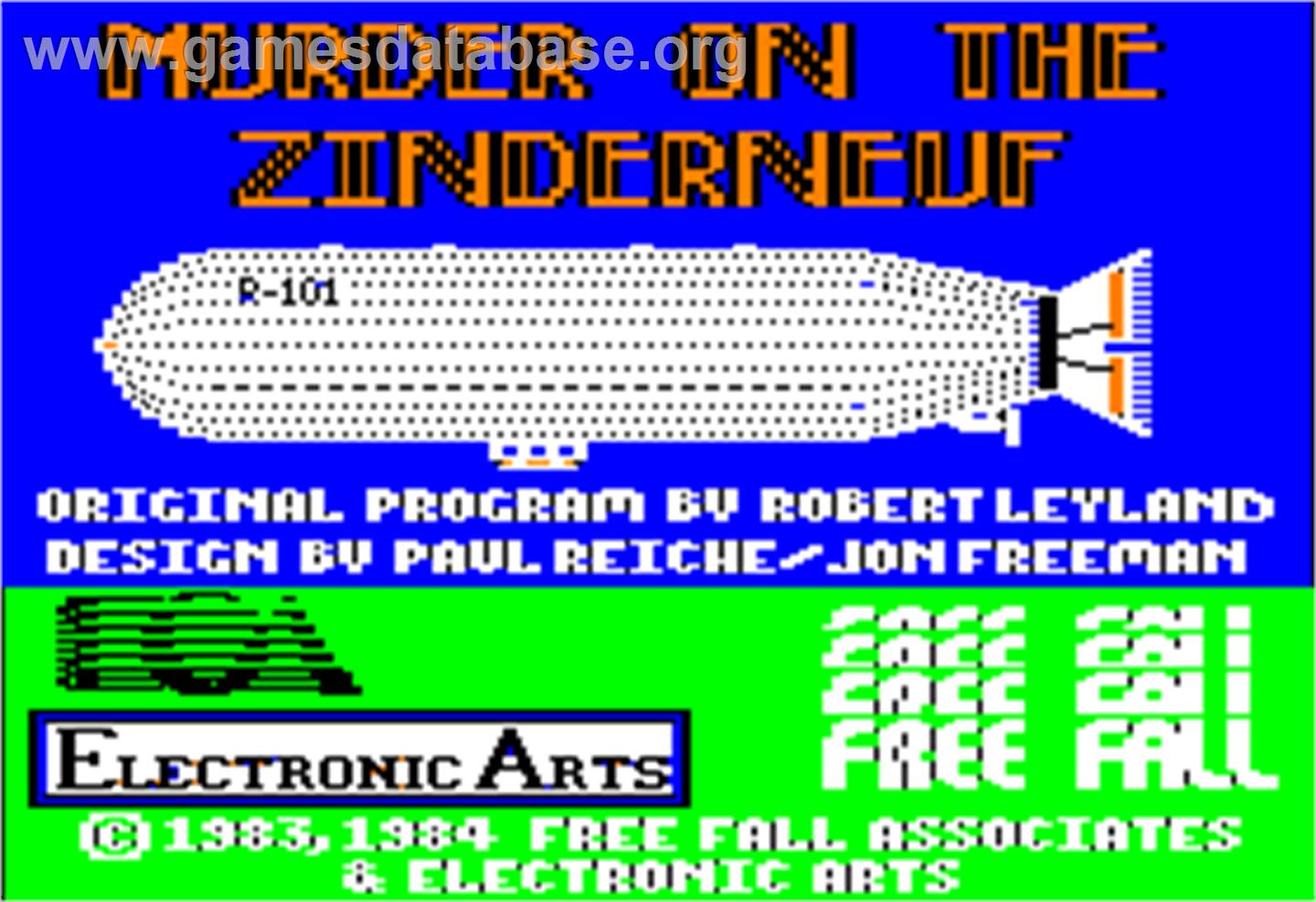 Murder on the Zinderneuf - Apple II - Artwork - Title Screen