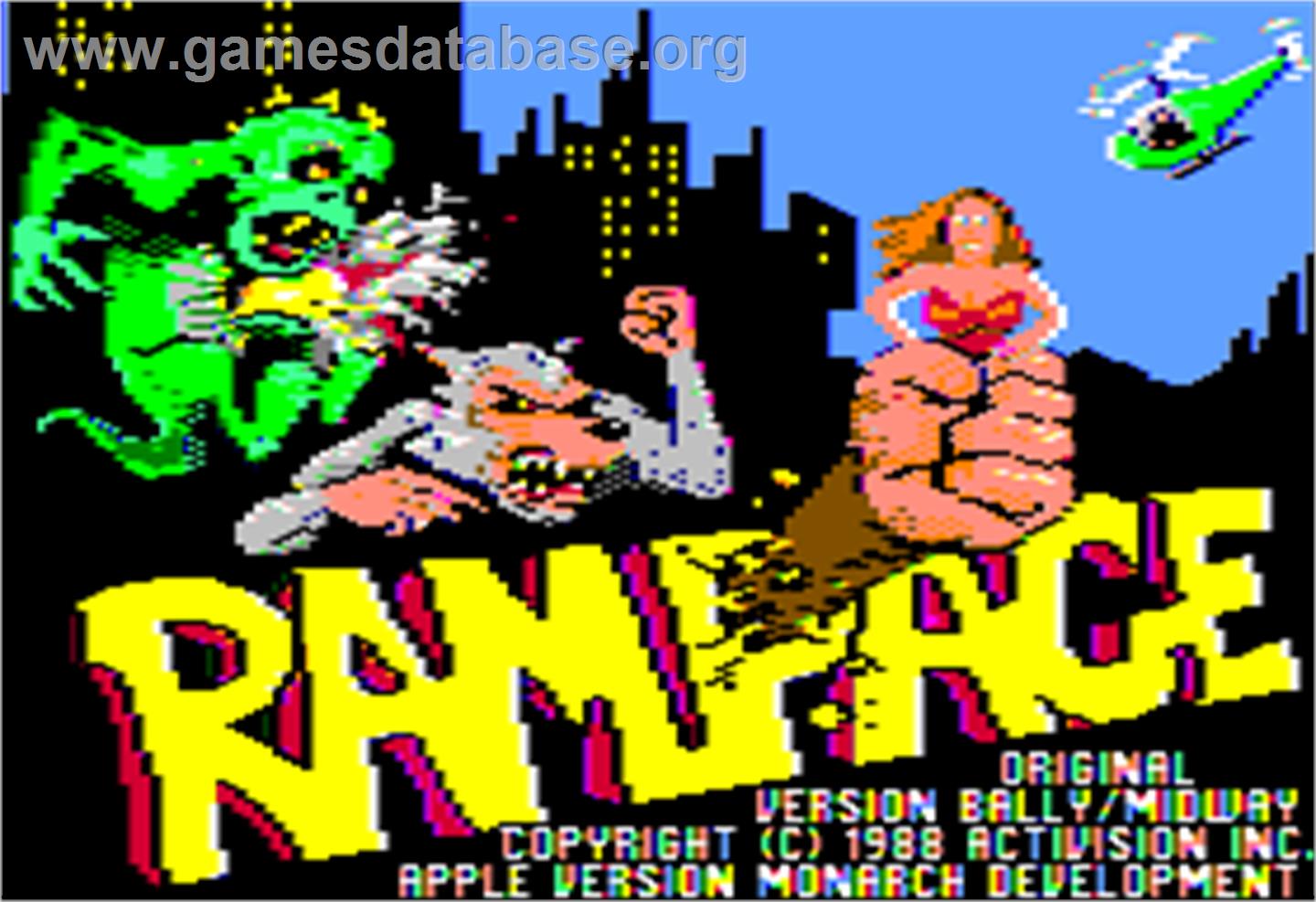 Rampage - Apple II - Artwork - Title Screen