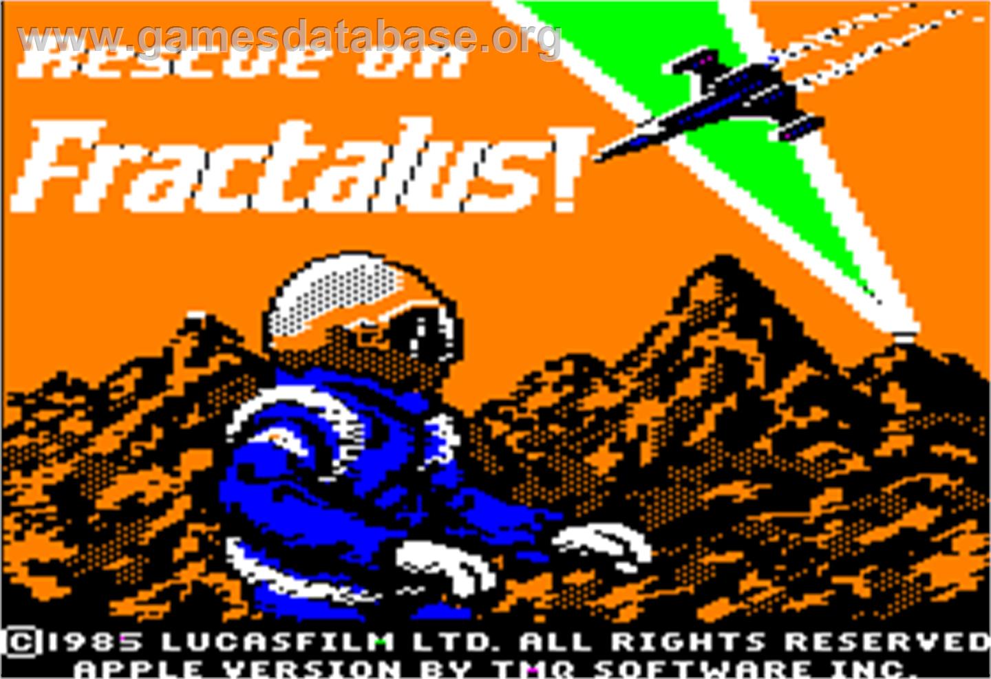 Rescue on Fractalus - Apple II - Artwork - Title Screen