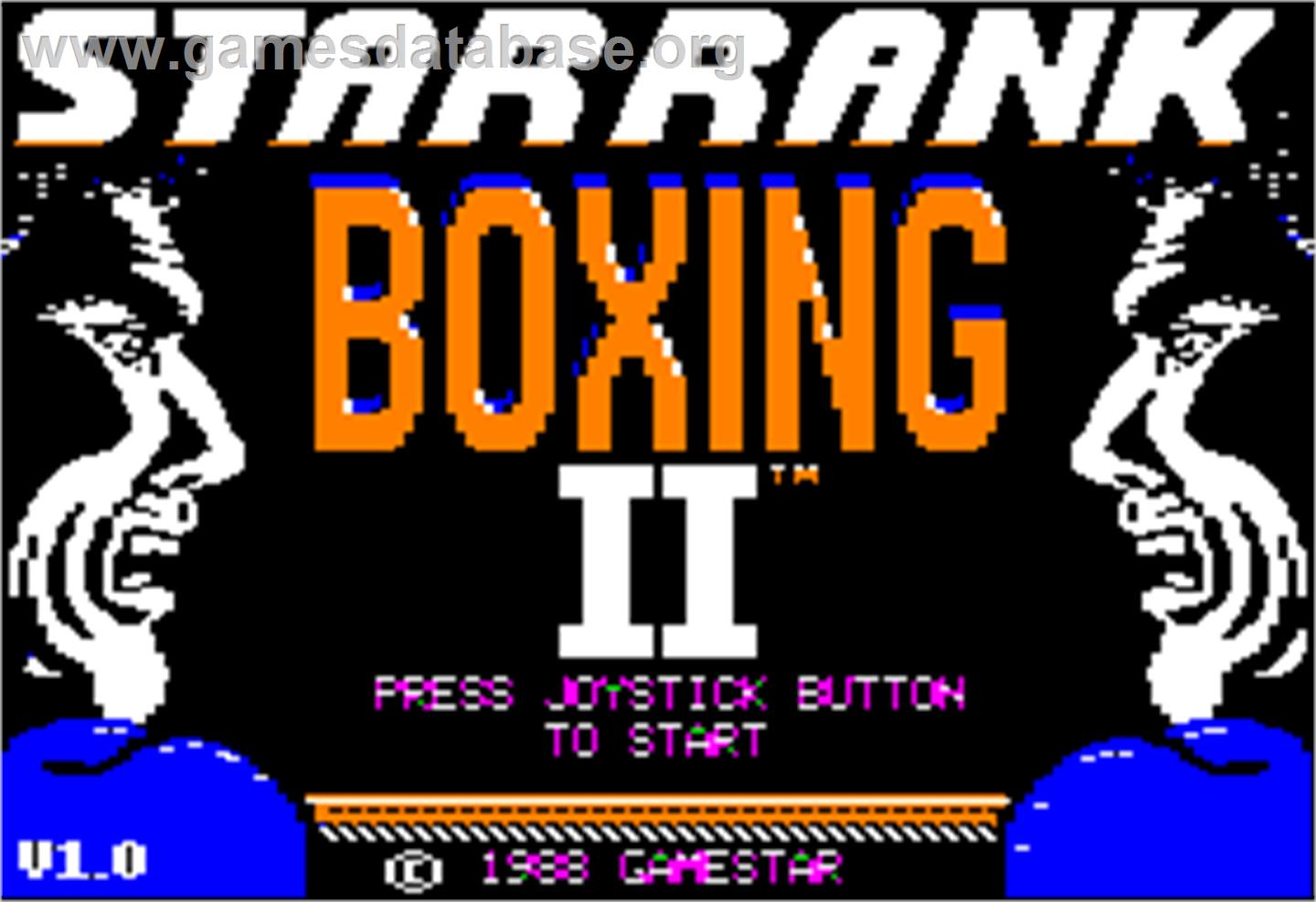Star Rank Boxing 2 - Apple II - Artwork - Title Screen
