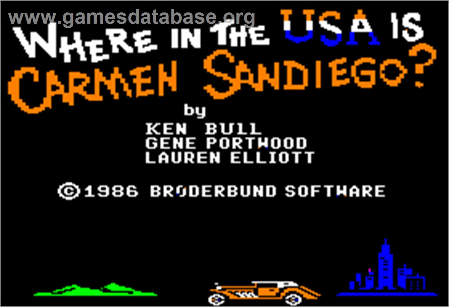 Where in the USA is Carmen Sandiego - Apple II - Artwork - Title Screen