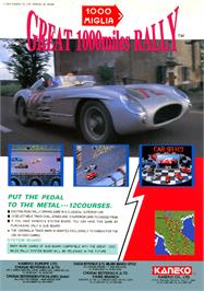 Advert for 1000 Miglia: Great 1000 Miles Rally on the Arcade.