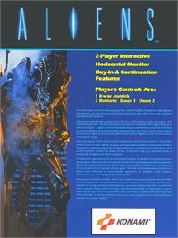 Advert for Aliens on the Arcade.