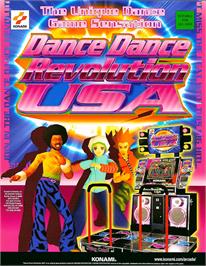 Advert for Dance Dance Revolution USA on the Arcade.