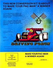 Advert for Driving Force on the Arcade.