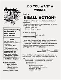 Advert for Eight Ball Action on the Arcade.