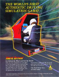 Advert for Hard Drivin' on the Atari Lynx.