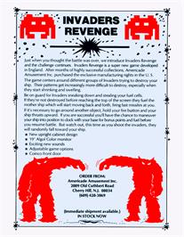 Advert for Invader's Revenge on the Arcade.