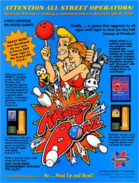 Advert for Krazy Bowl on the Arcade.
