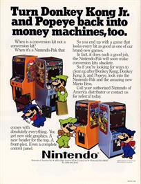 Advert for Mario Bros. on the Arcade.