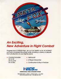 Advert for Meta Fox on the Arcade.