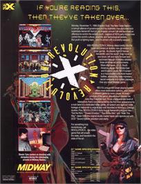 Advert for Revolution X on the Arcade.