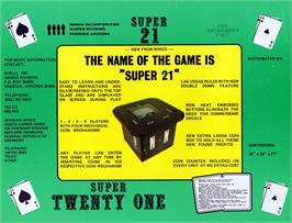 Advert for Super Twenty One on the Arcade.