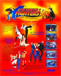 Advert for The King of Fighters '98 - The Slugfest / King of Fighters '98 - dream match never ends on the Arcade.